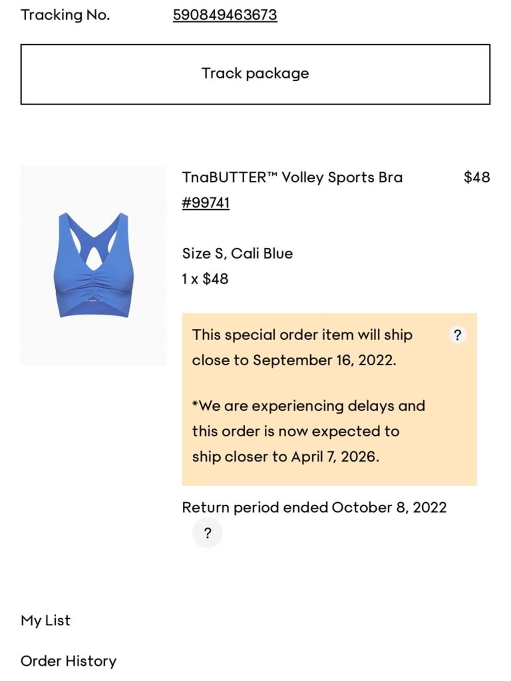Blue Racerback Sports Bra - Picture 5 of 5